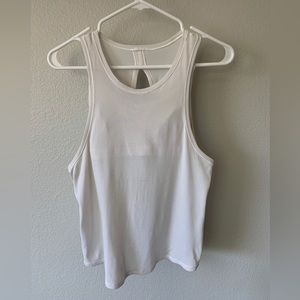 Authentic Lululemon White Open-back Tank Top Built-in Sports Bra Size 2